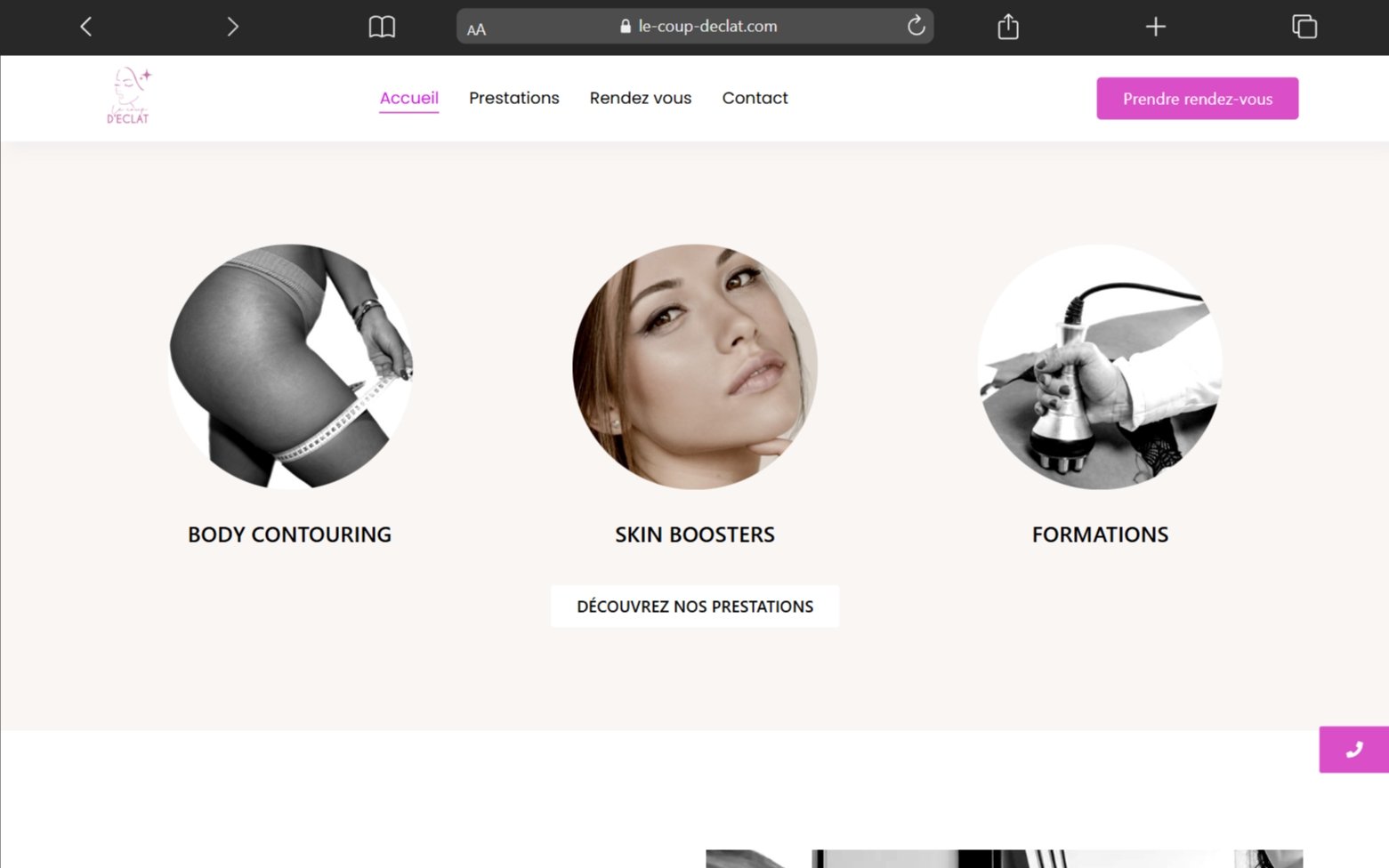 Le coup d'éclat - Site web